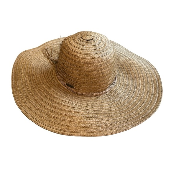 Sold Panama Jack Women's Sun Hat Straw Paper Braid Brown One Size Wide Brim - Picture 1 of 8